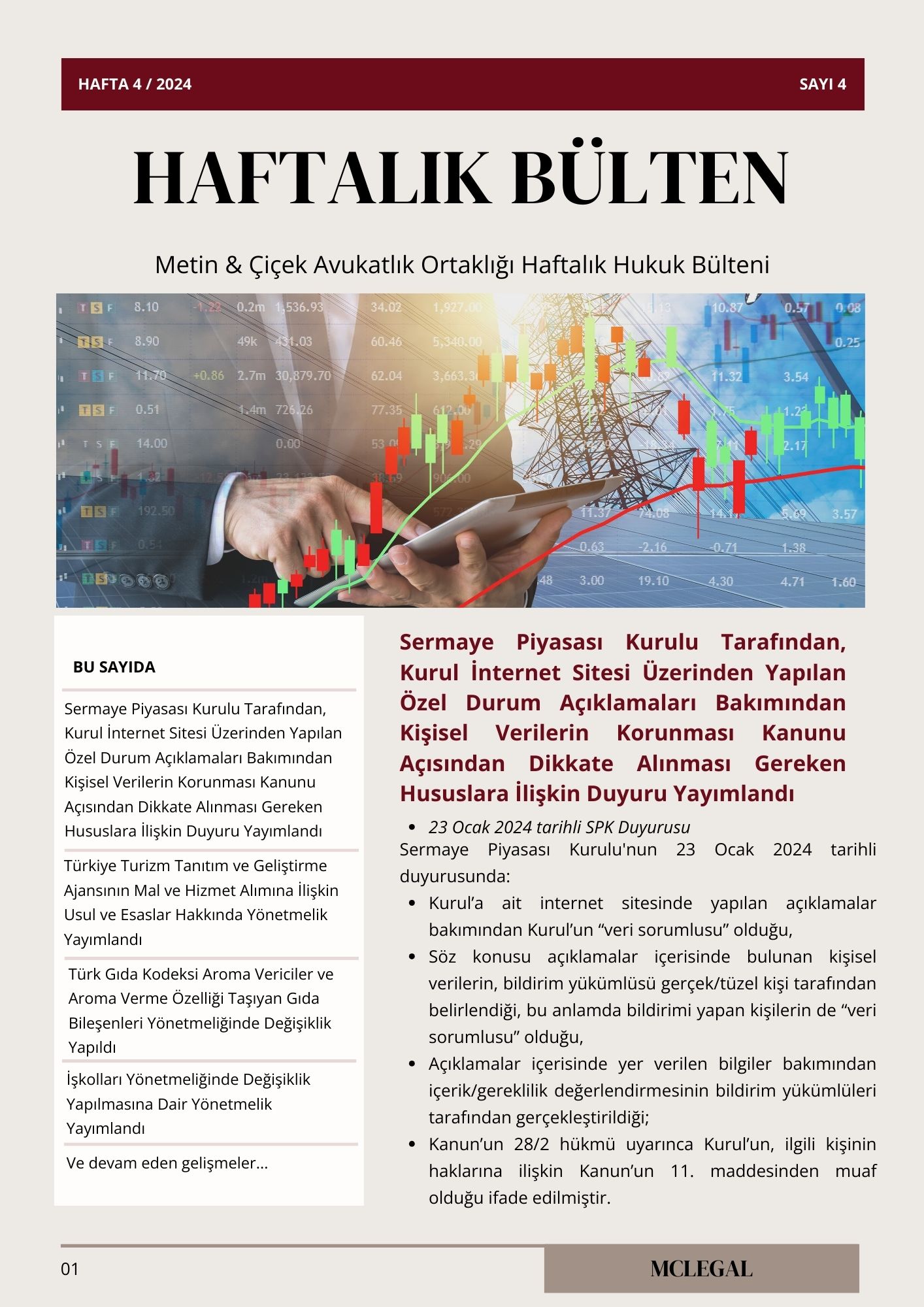 Haftalık Hukuk Bülteni 4. Hafta / Sayı 4