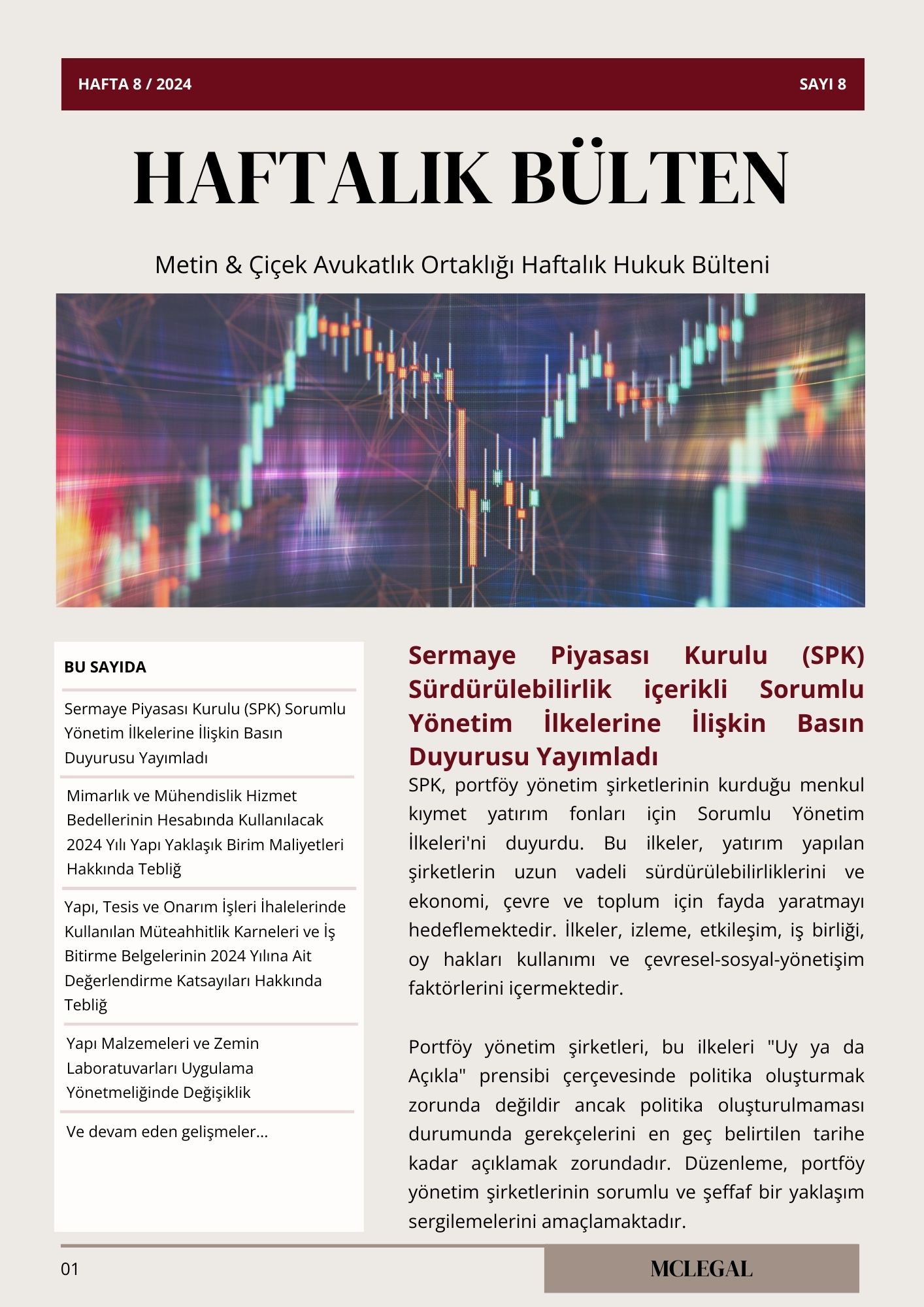 Haftalık Hukuk Bülteni 8. Hafta / Sayı 8