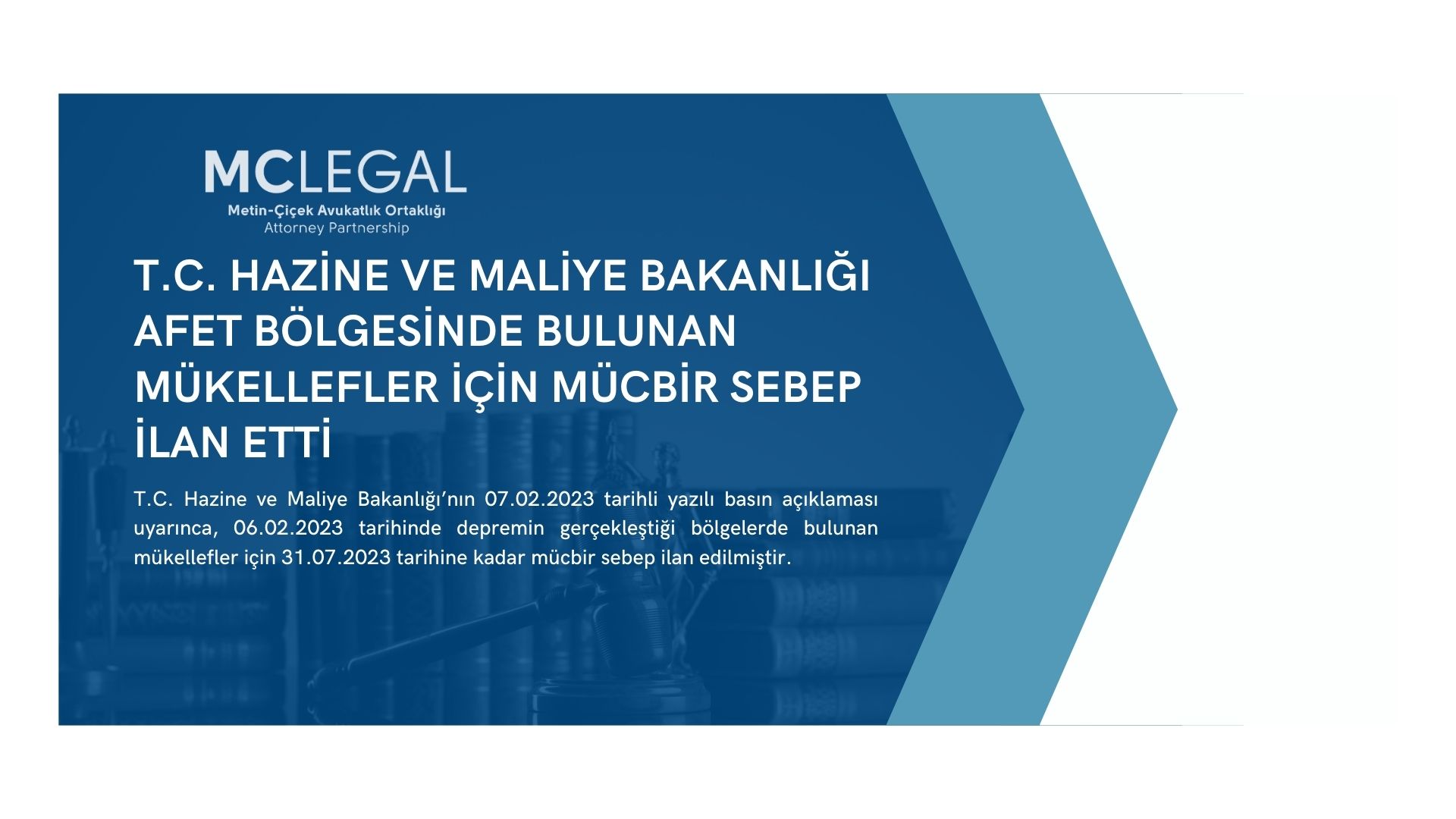 T.C. Hazine ve Maliye Bakanlığı Deprem Bölgelerinde Bulunan Mükellefler İçin Mücbir Sebep İlan Etti