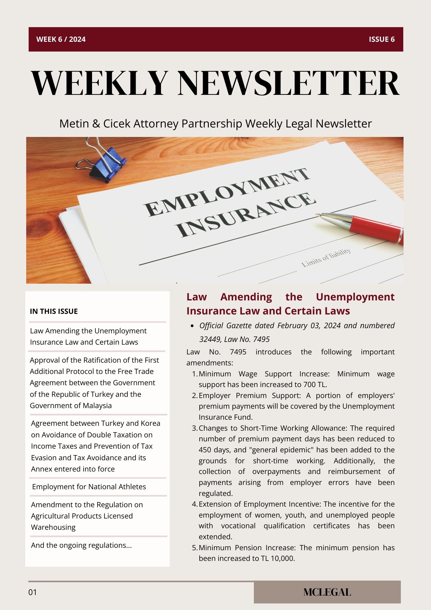 Weekly Legal Newsletter / Issue 6