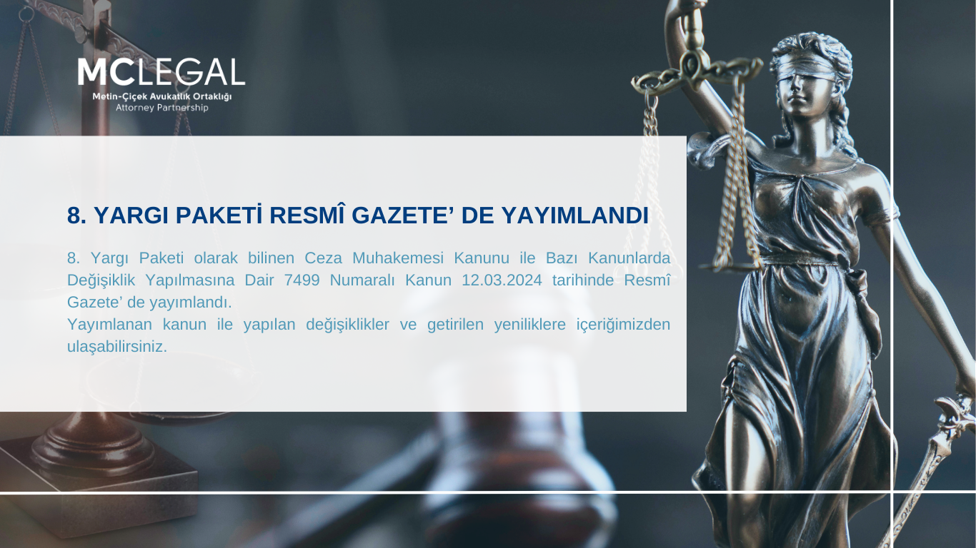 8. YARGI PAKETİ RESMÎ GAZETE’ DE YAYIMLANDI