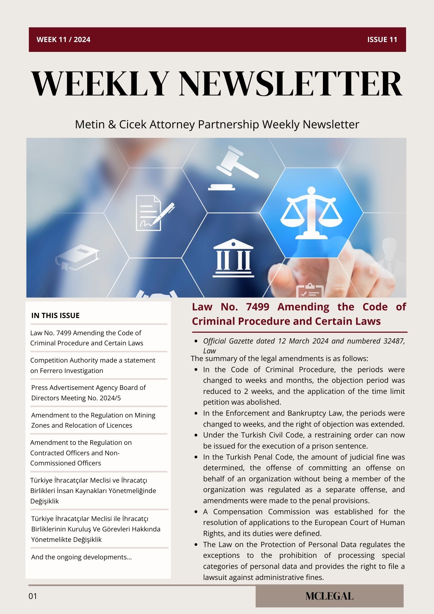 Weekly Legal Newsletter / Issue 11