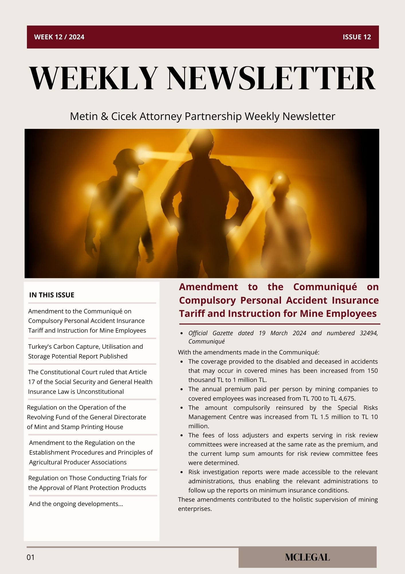 Weekly Legal Newsletter / Issue 12