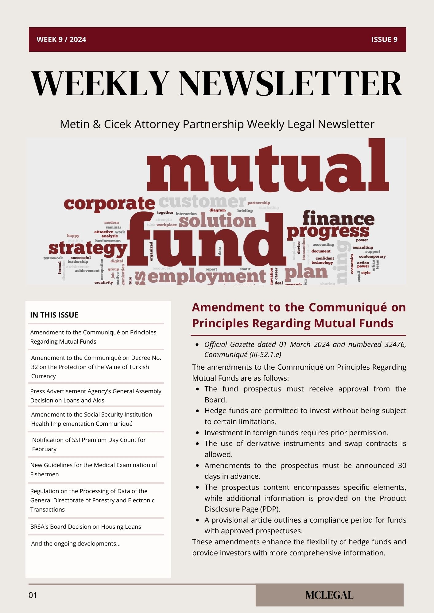 Weekly Legal Newsletter / Issue 9