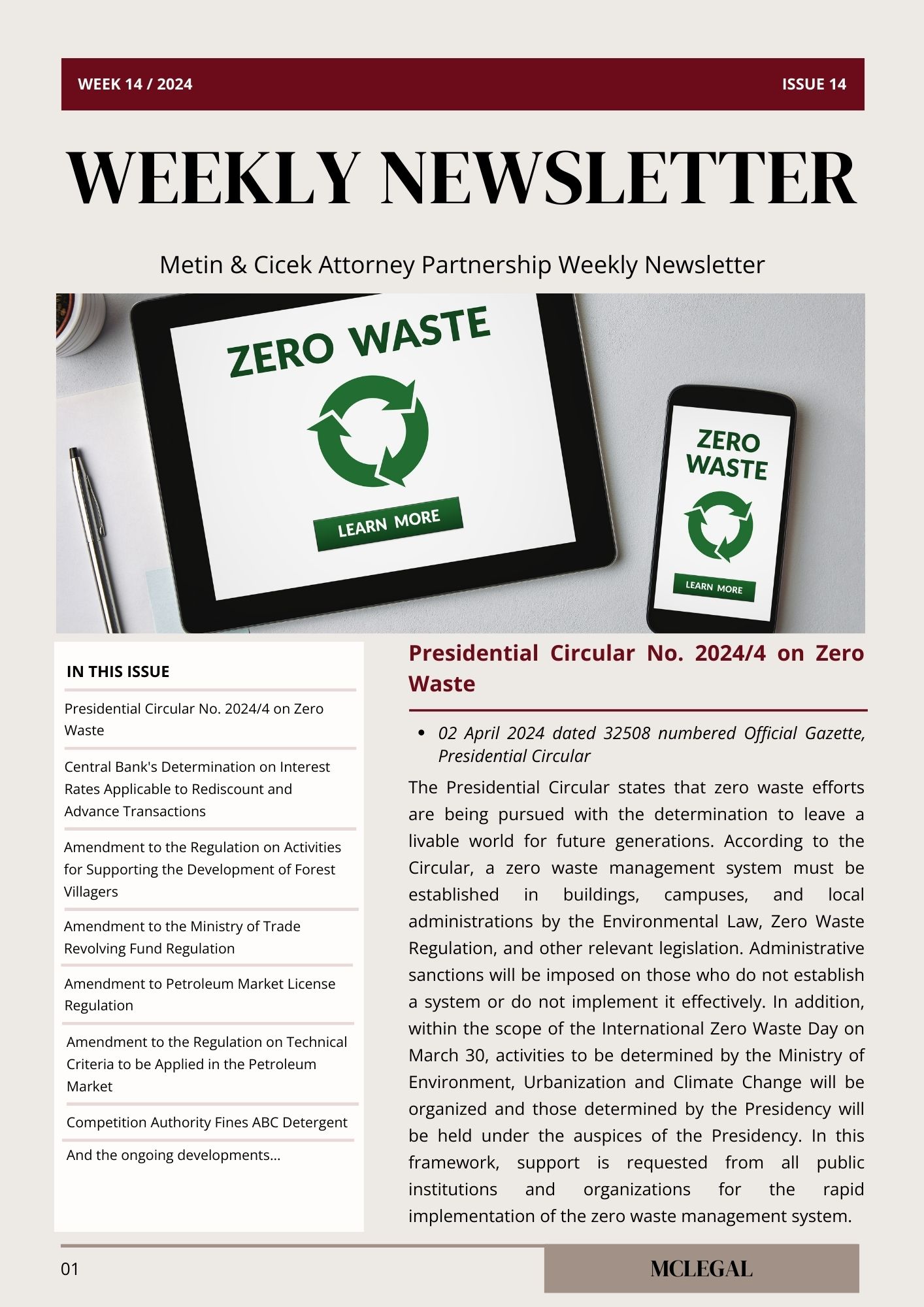 Weekly Legal Newsletter / Issue 14