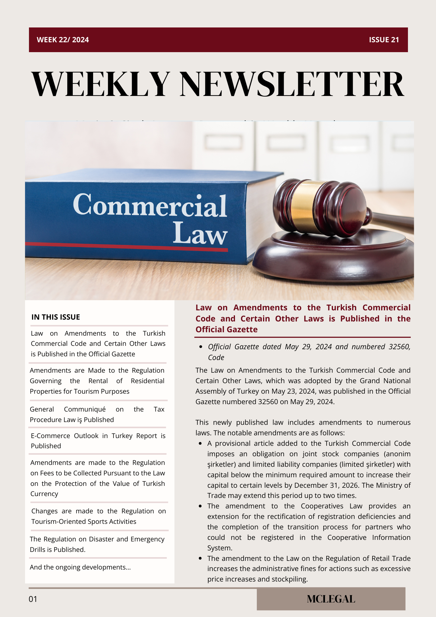 Weekly Legal Newsletter / Issue 21