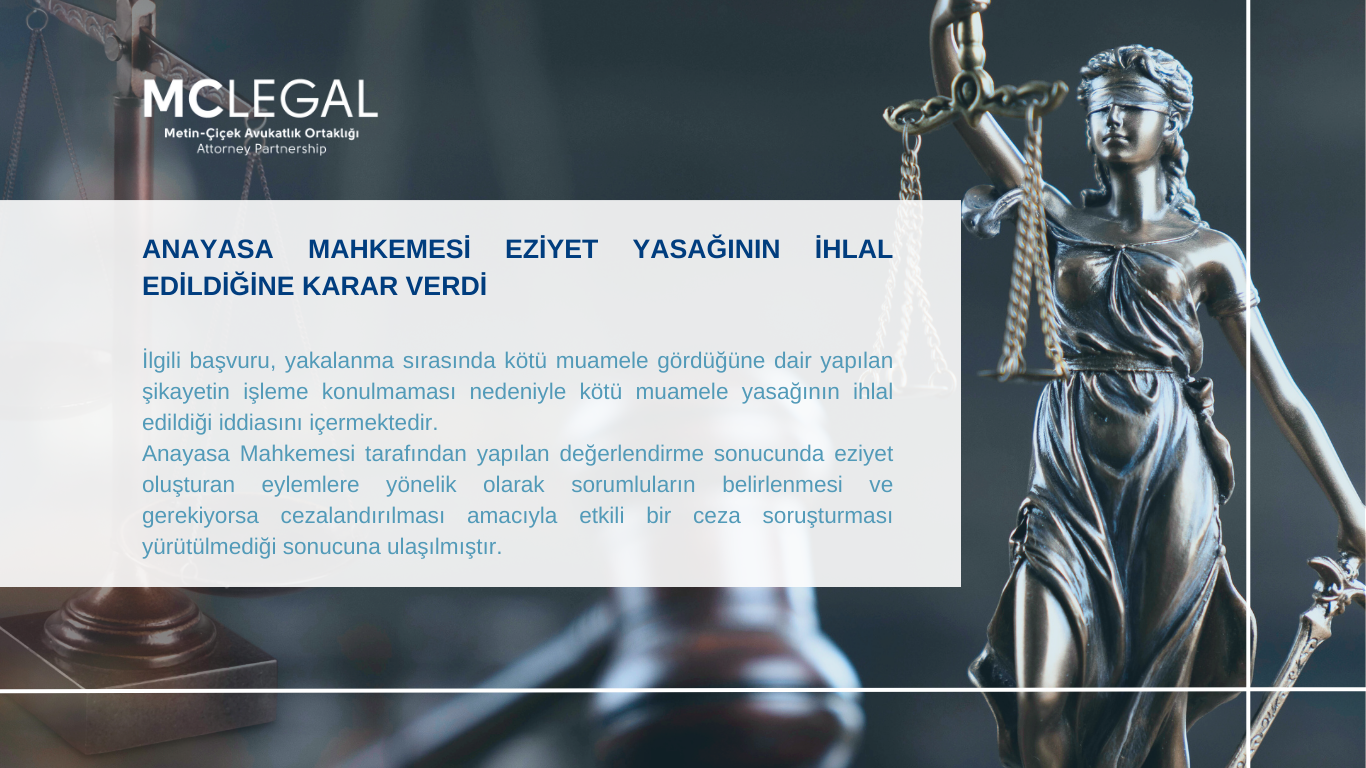ANAYASA MAHKEMESİ EZİYET YASAĞININ İHLAL EDİLDİĞİNE KARAR VERDİ
