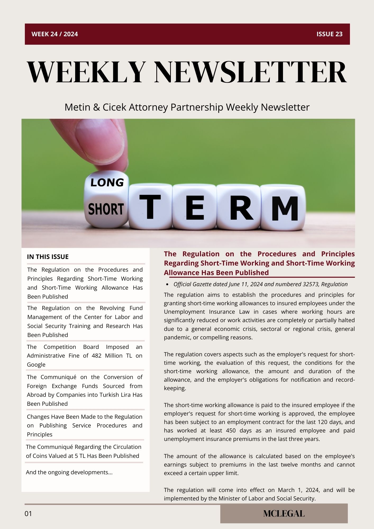 Weekly Legal Newsletter / Issue 23