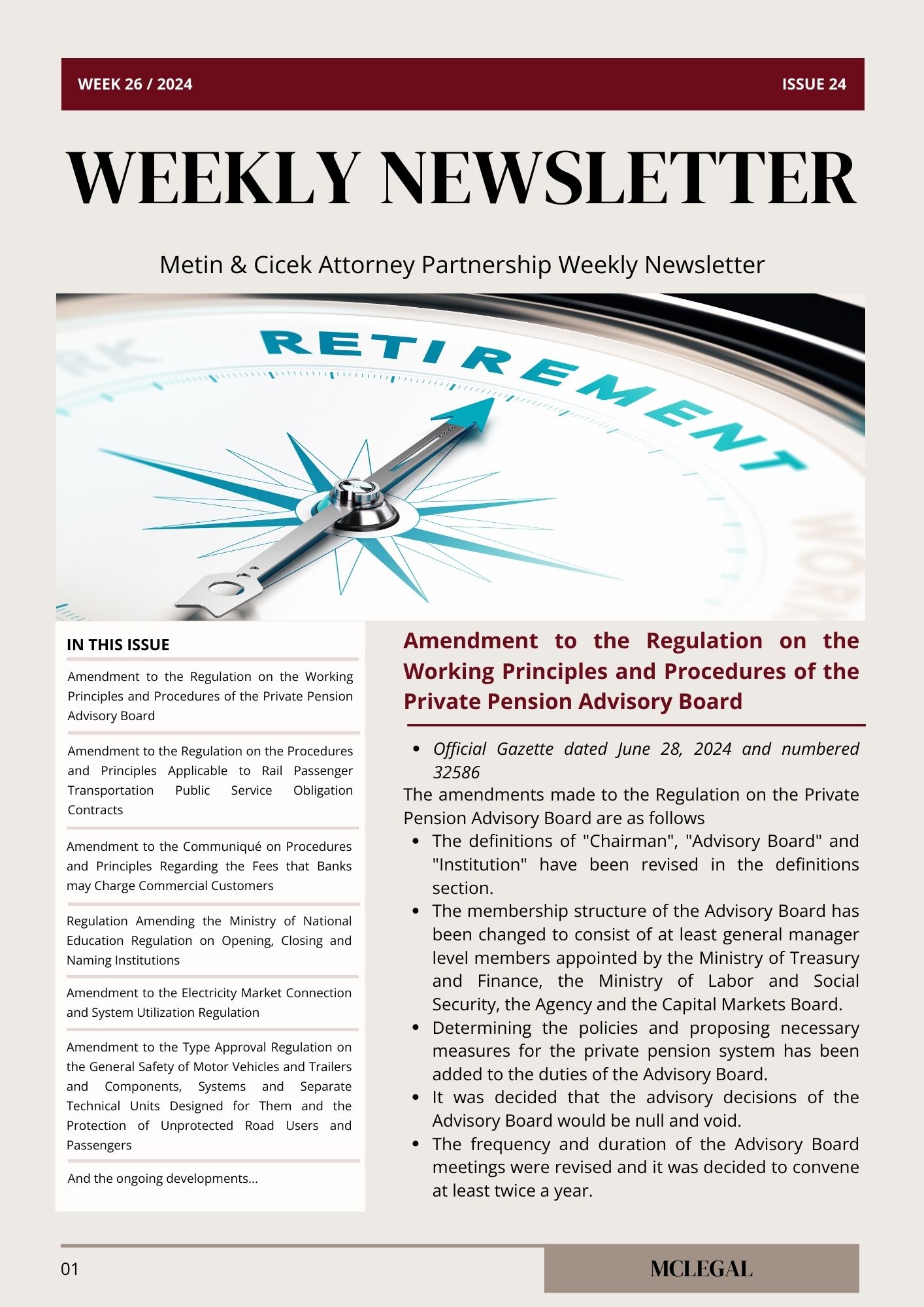 Weekly Legal Newsletter / Issue 24