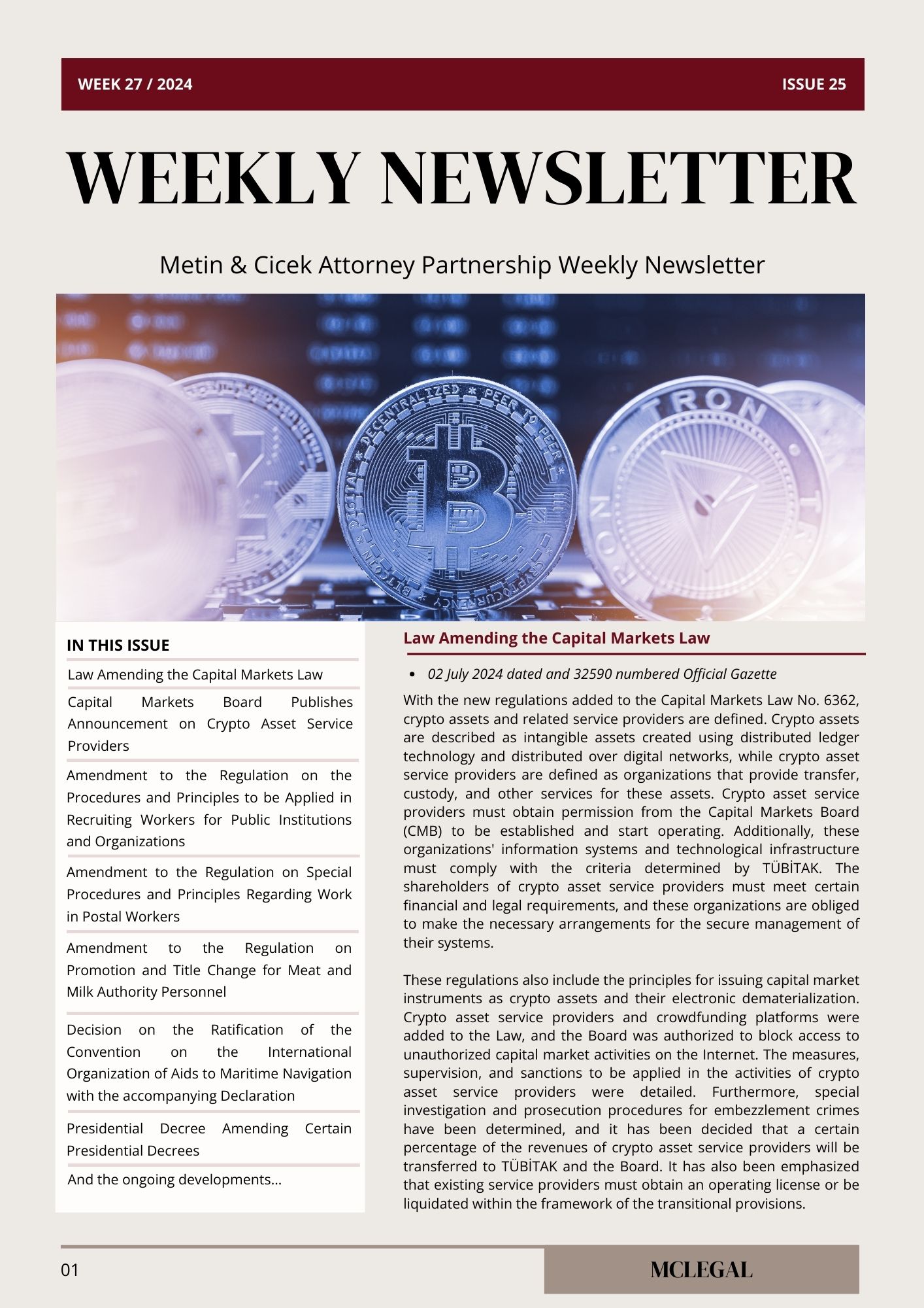 Weekly Legal Newsletter / Issue 25
