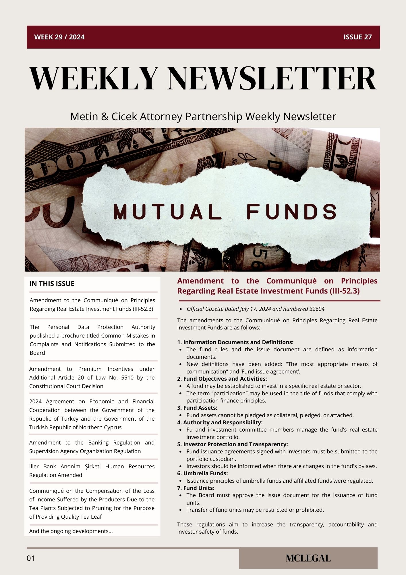 Weekly Legal Newsletter / Issue 27