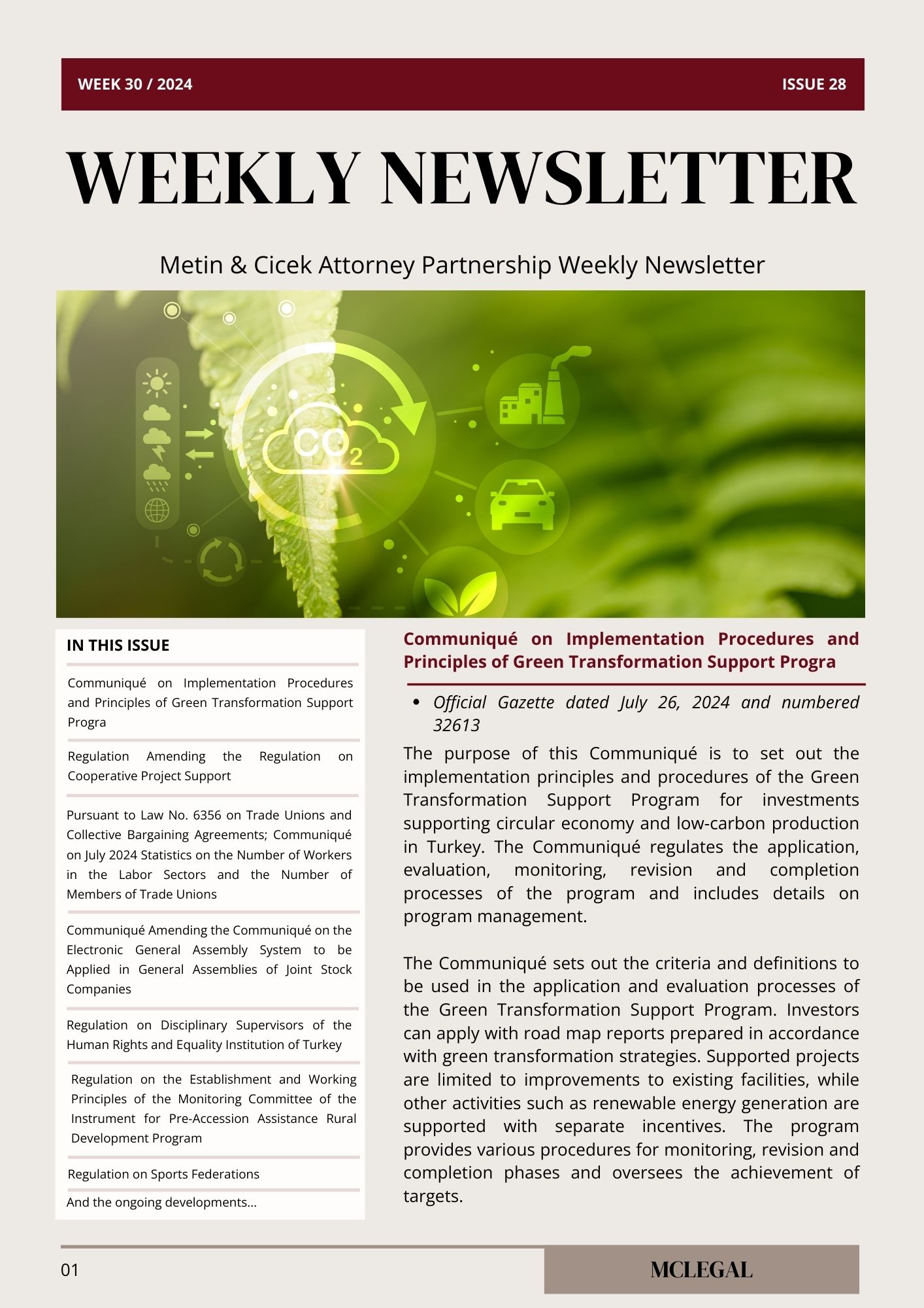 Weekly Legal Newsletter / Issue 28