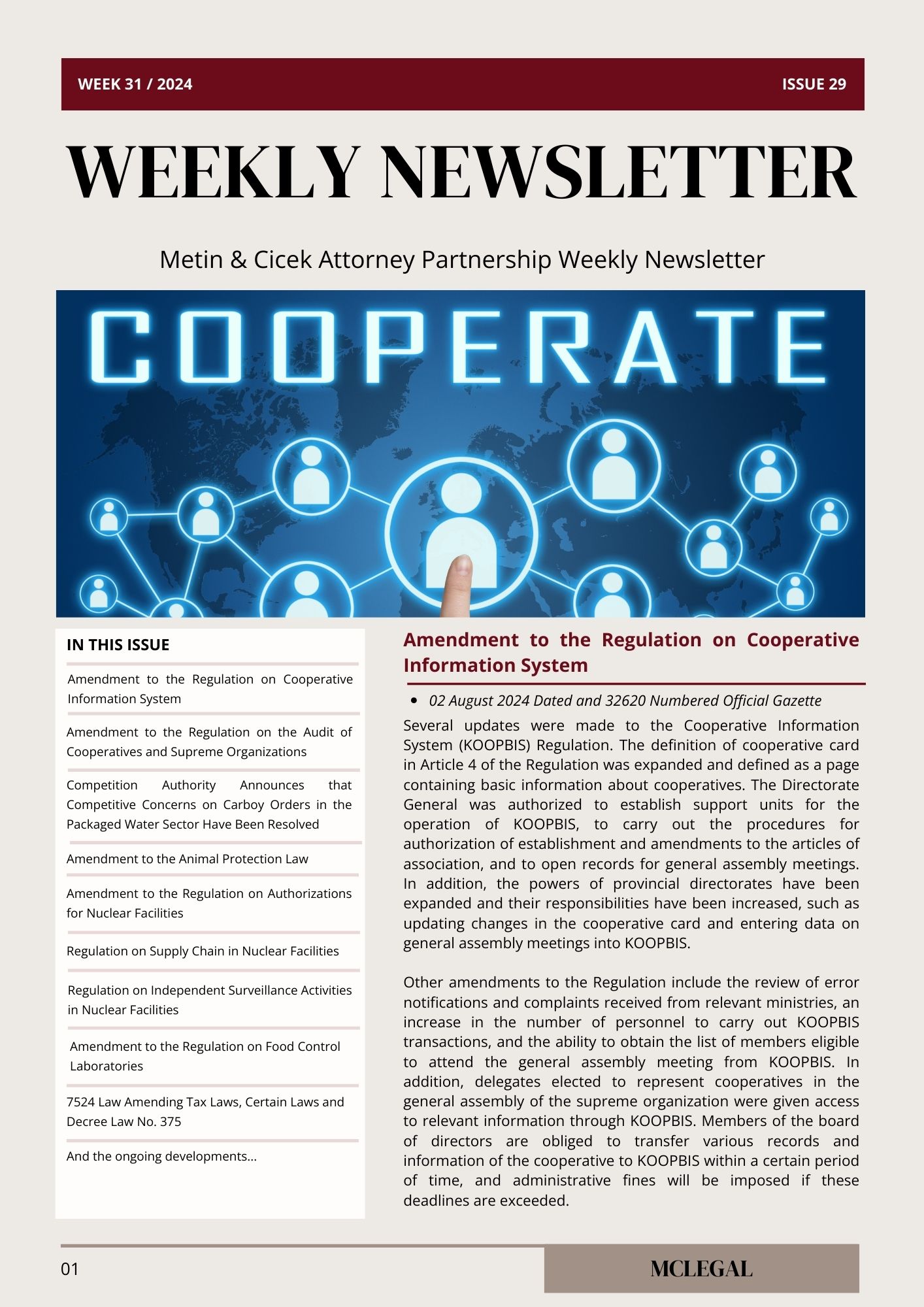 Weekly Legal Newsletter / Issue 29