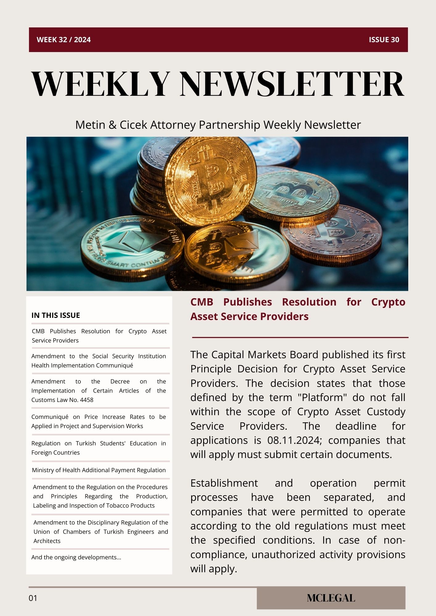 Weekly Legal Newsletter / Issue 30
