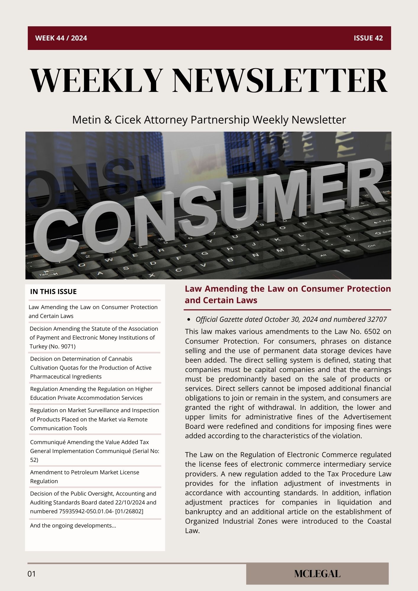Weekly Legal Newsletter / Issue 42