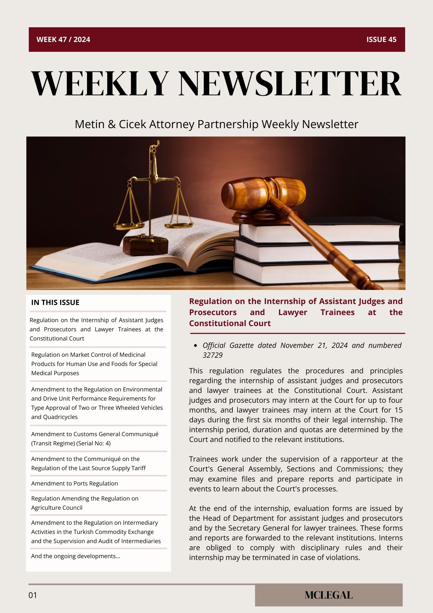 Weekly Legal Newsletter / Issue 45