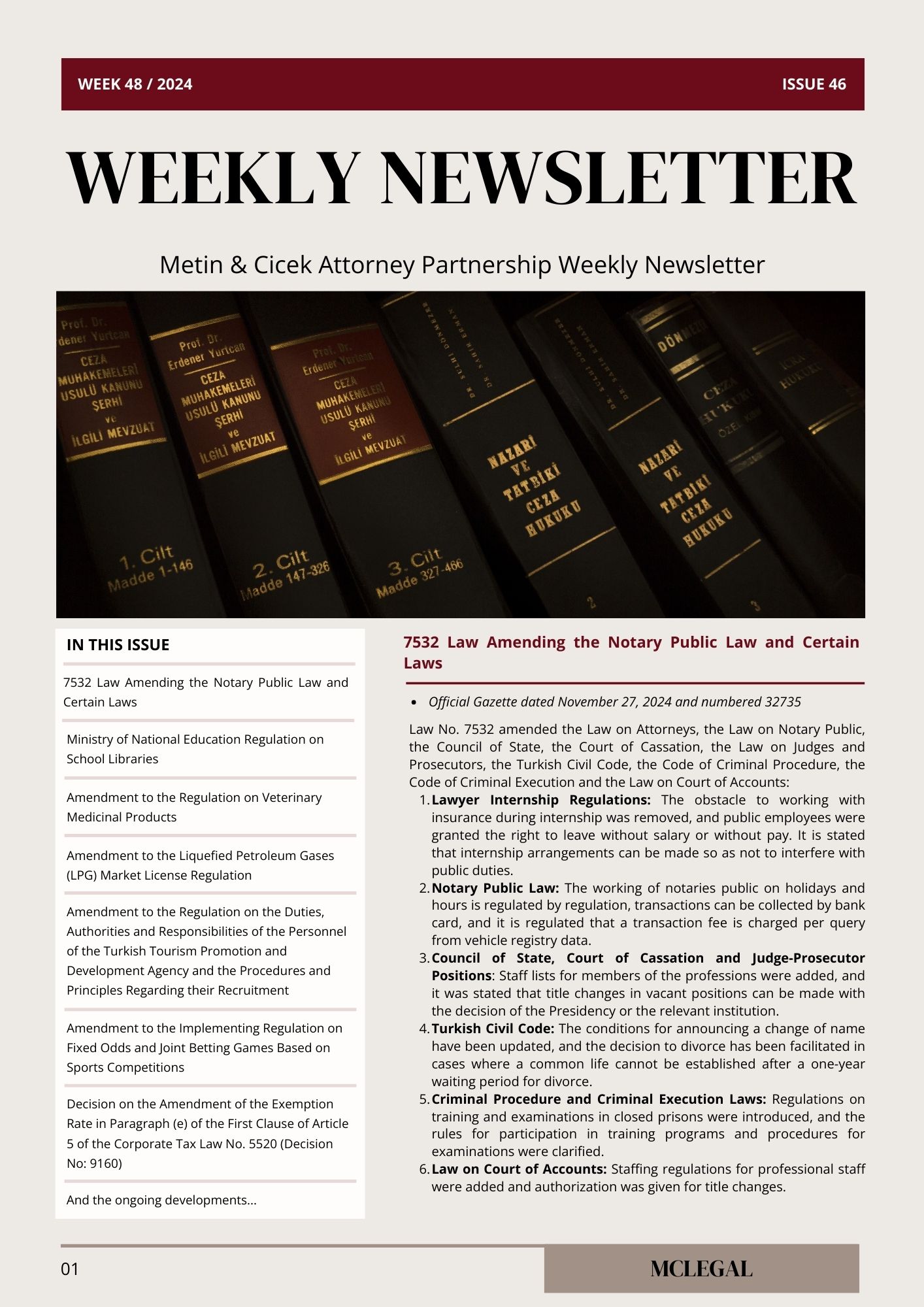 Weekly Legal Newsletter / Issue 46
