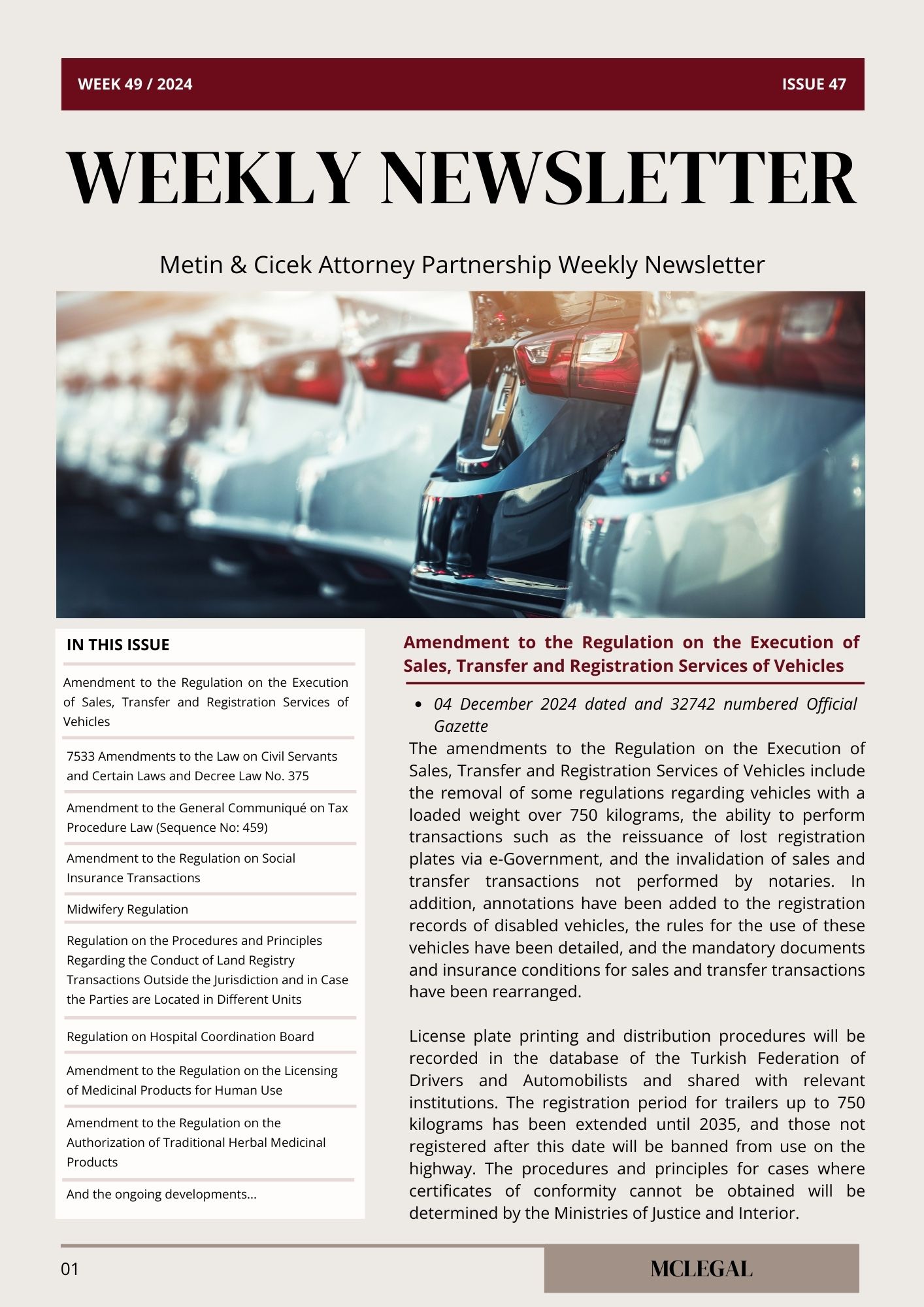 Weekly Legal Newsletter / Issue 47