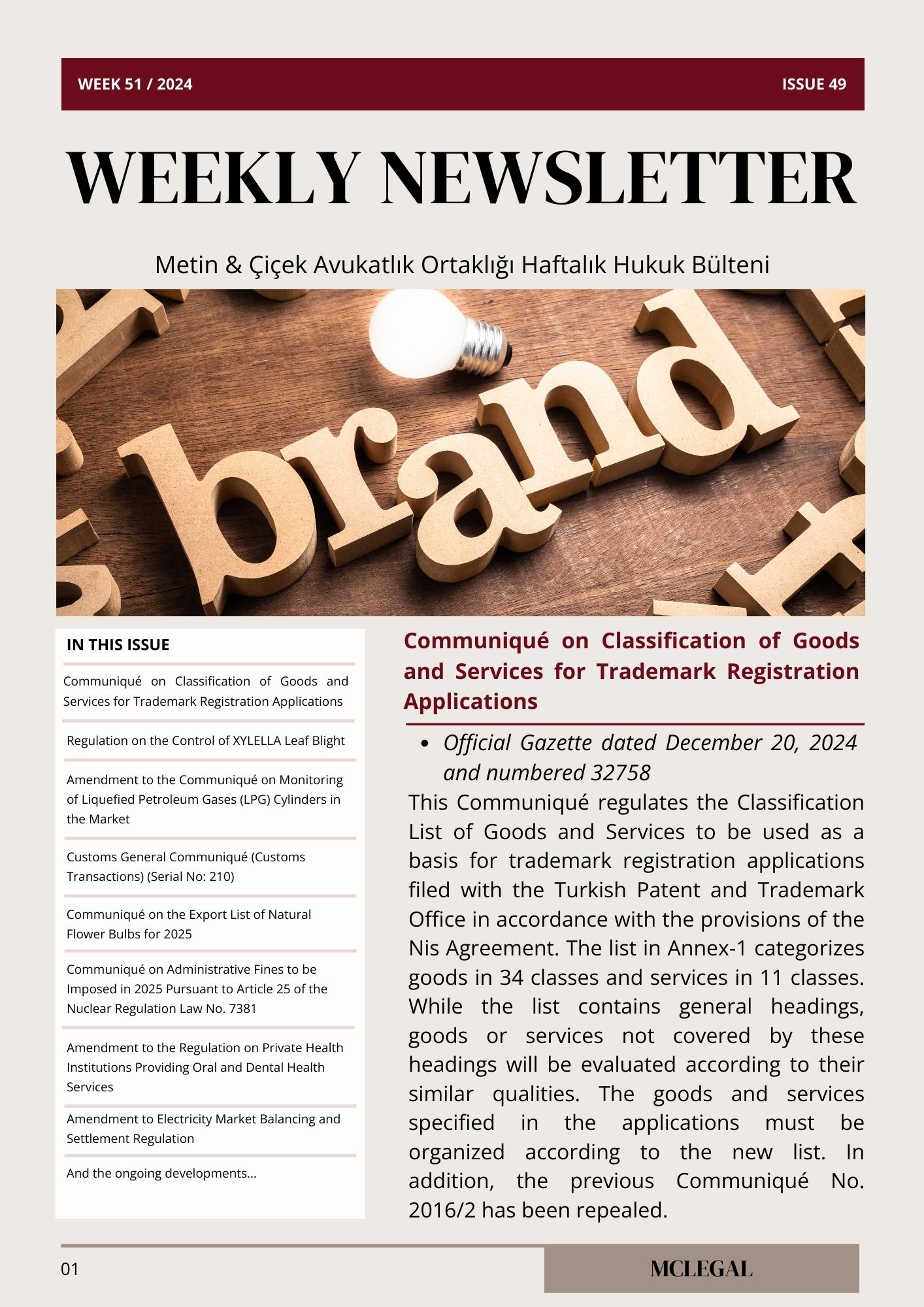 Weekly Legal Newsletter / Issue 49