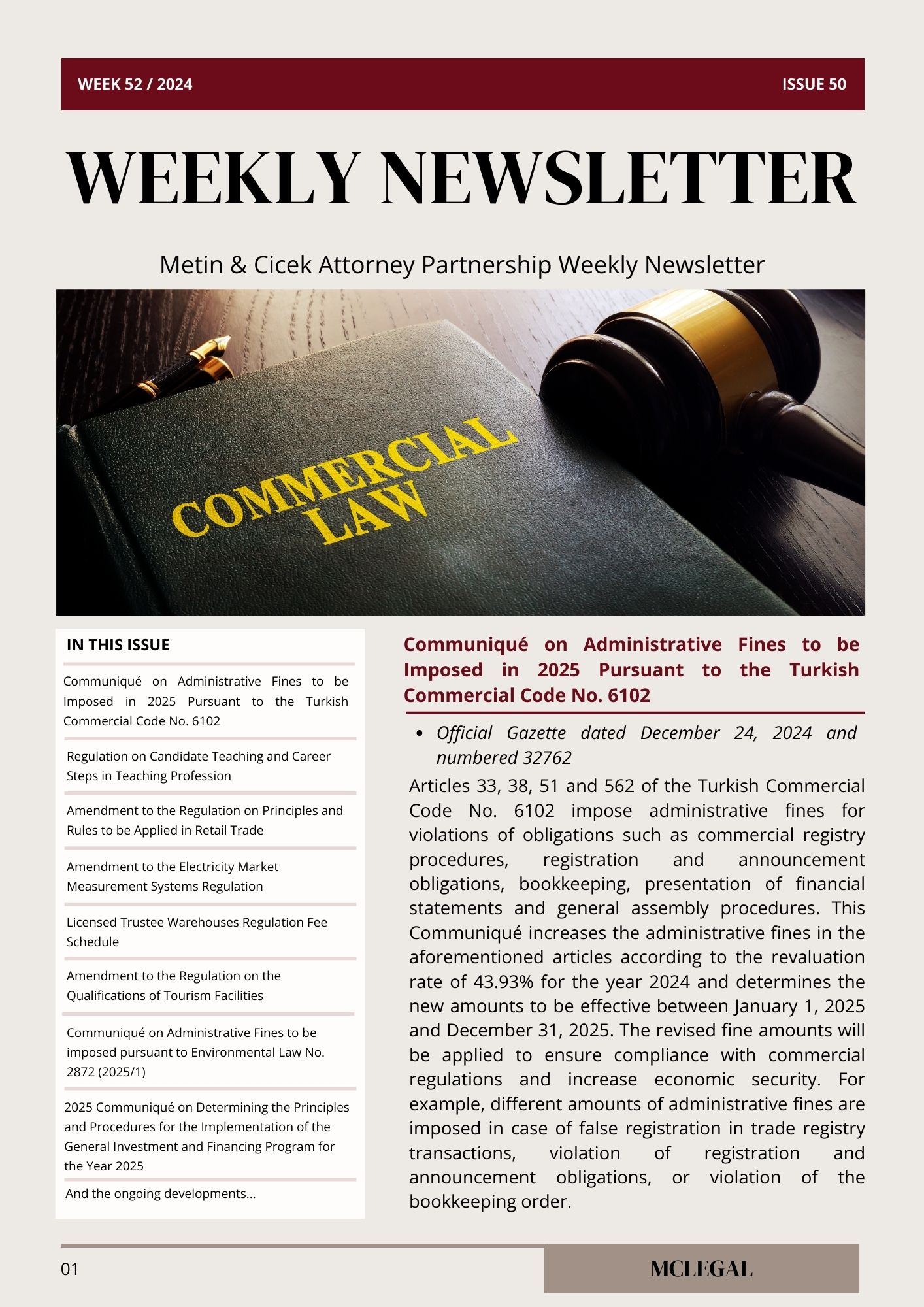 Weekly Legal Newsletter / Issue 50