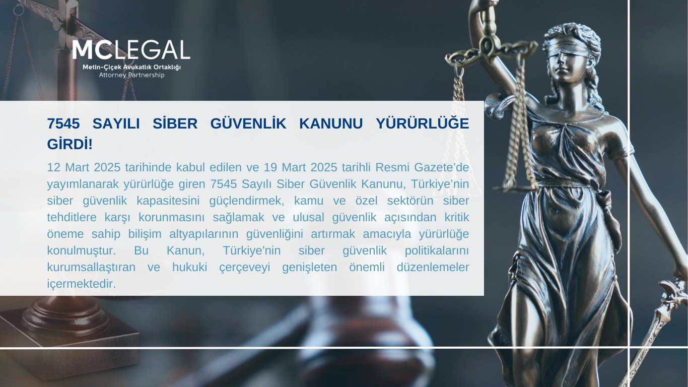 7545 SAYILI SİBER GÜVENLİK KANUNU YÜRÜRLÜĞE GİRDİ