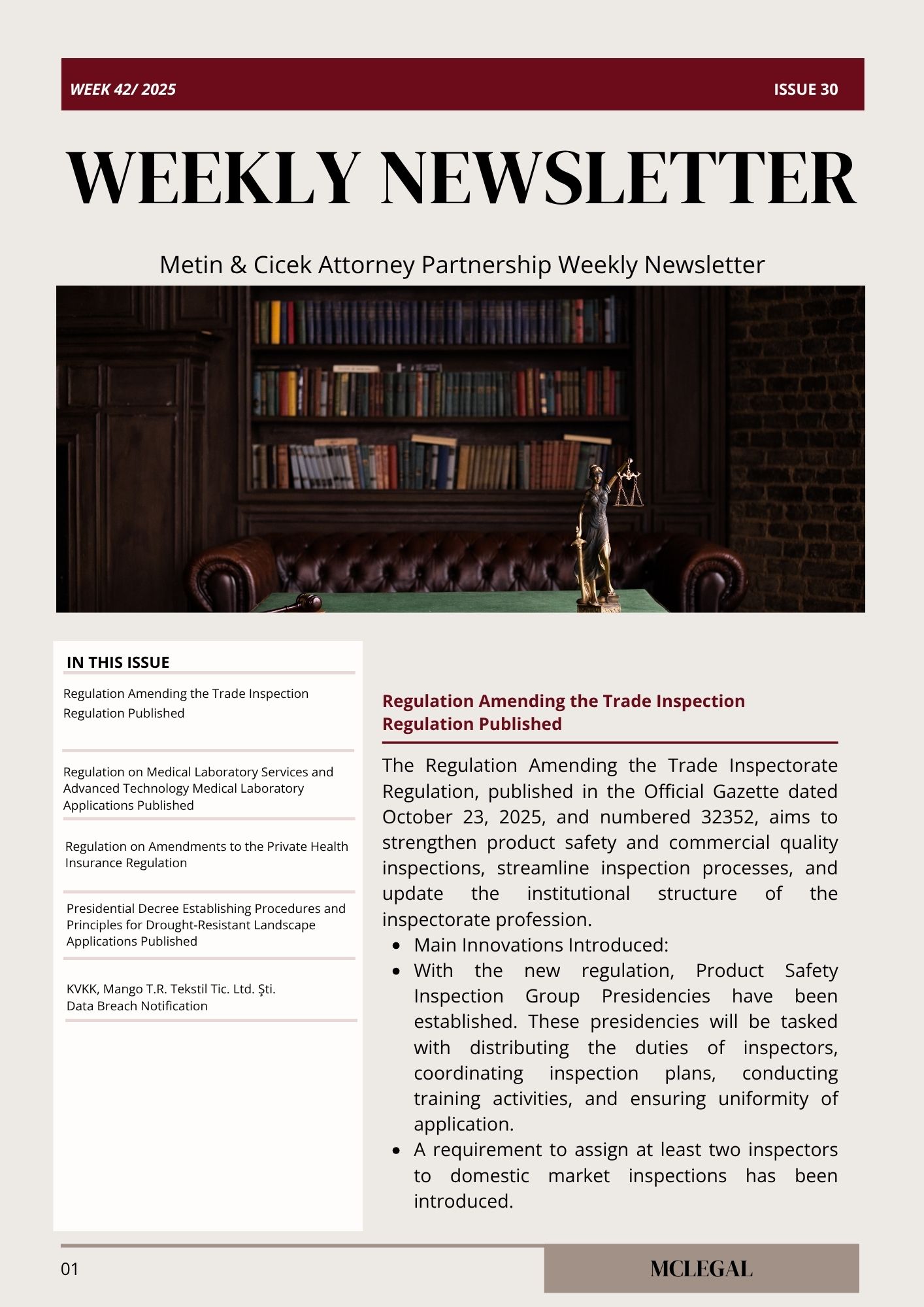 Weekly Legal Newsletter / Issue 30