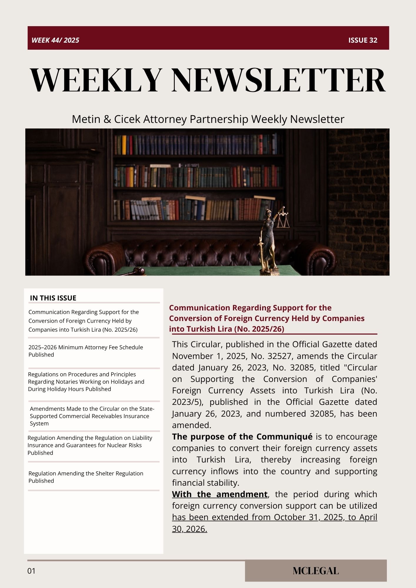 Weekly Legal Newsletter / Issue 32